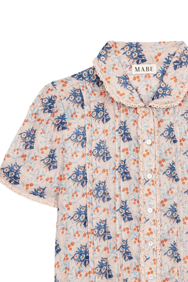 M.A.B.E Aster Printed Collar Top in Multi