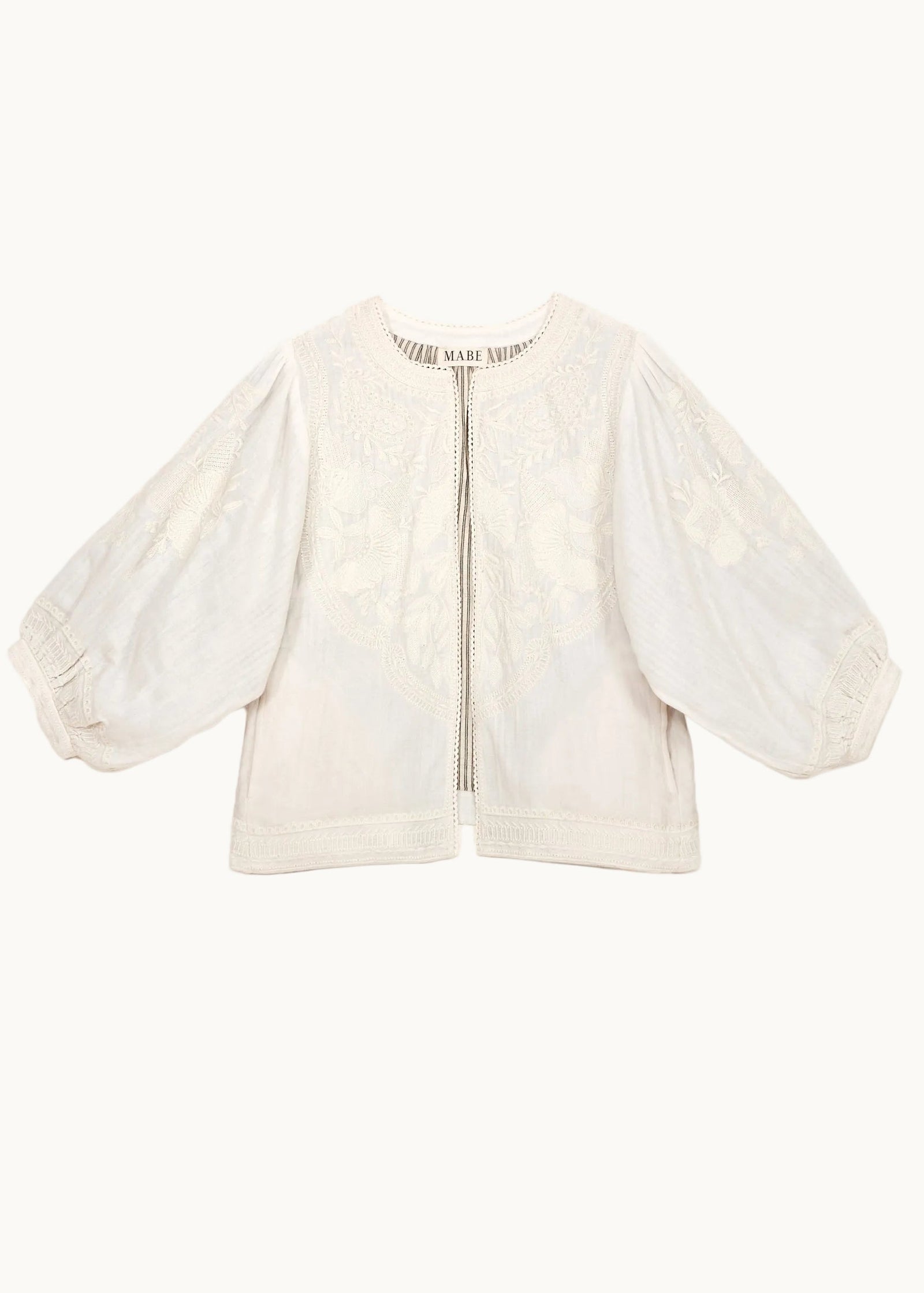 M.A.B.E Averi Embroidered Jacket in Ivory