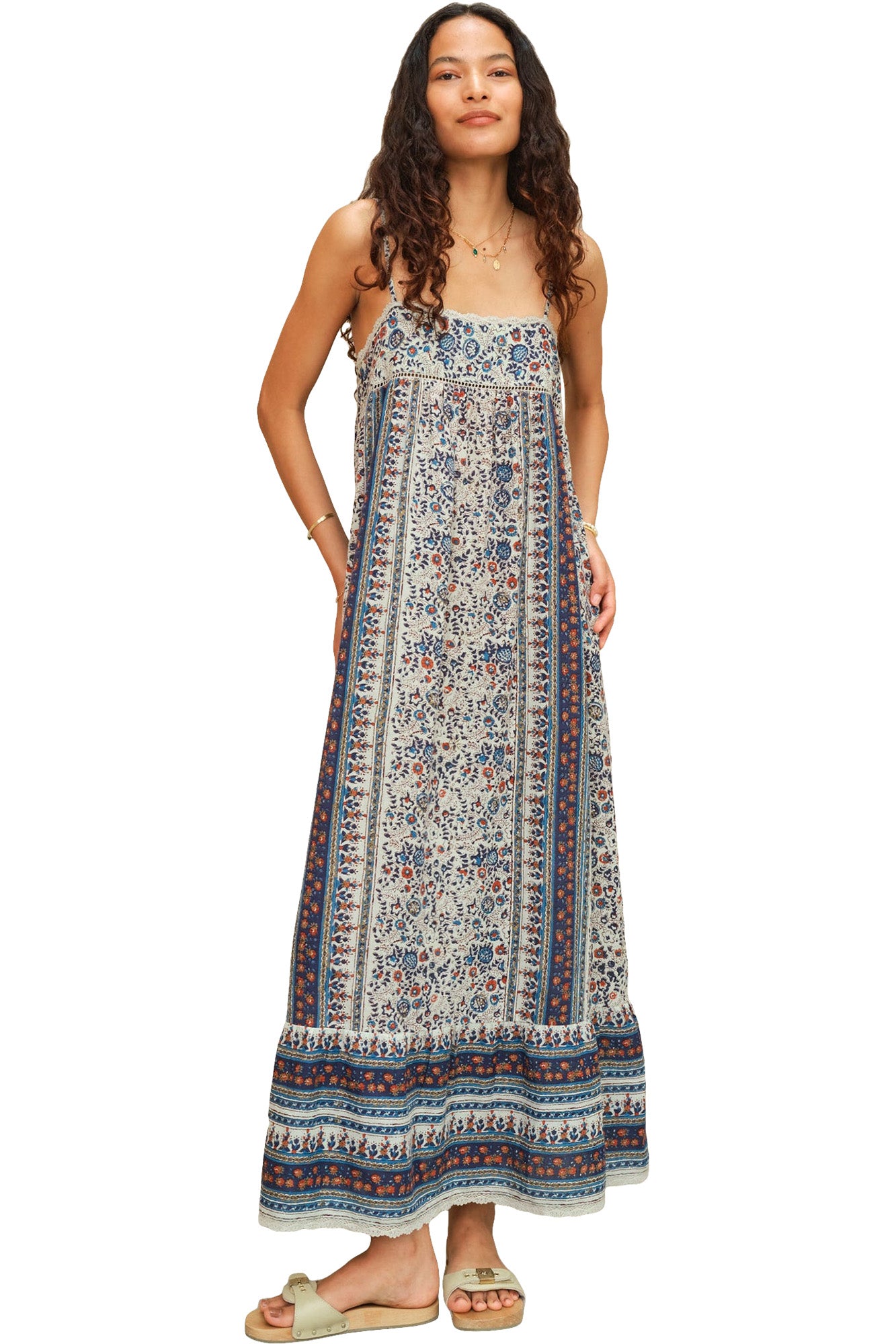 M.A.B.E Cass Maxi Sundress in Indigo-Rust