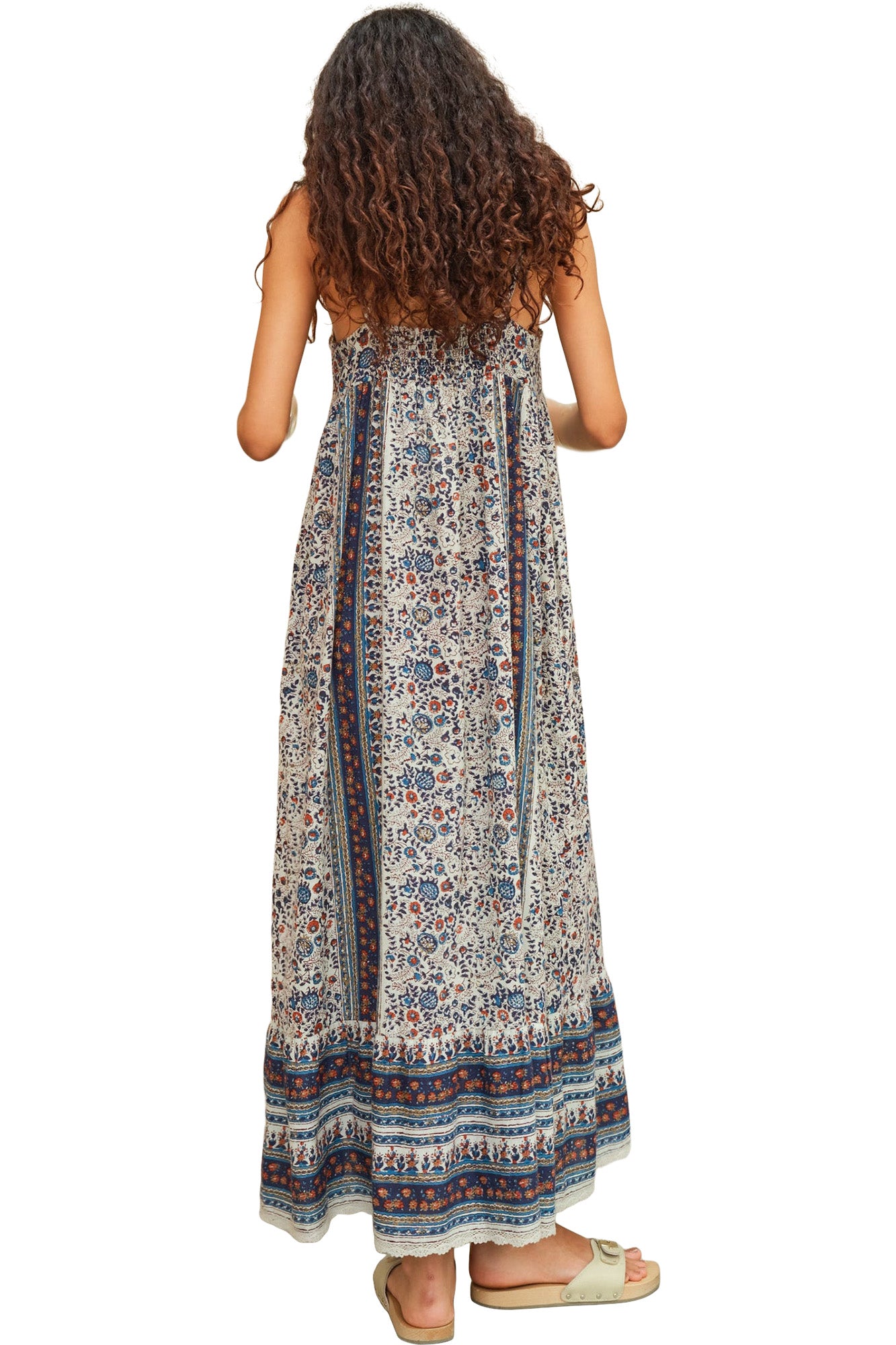 M.A.B.E Cass Maxi Sundress in Indigo-Rust