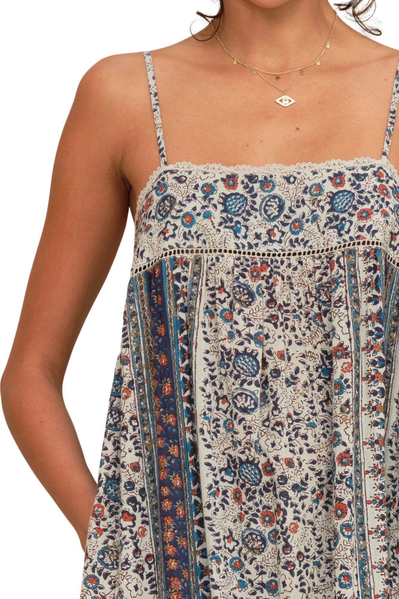 M.A.B.E Cass Maxi Sundress in Indigo-Rust