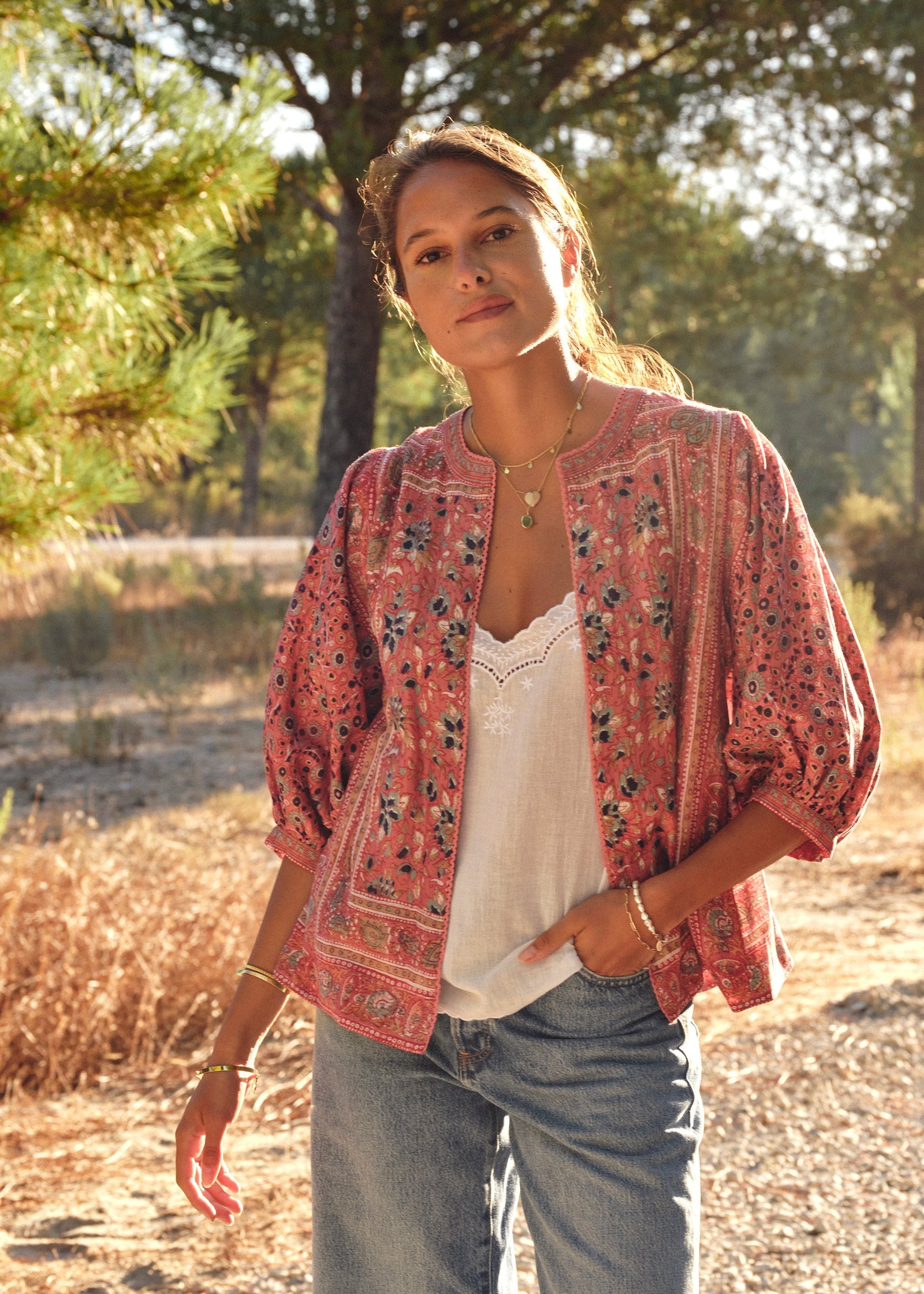M.A.B.E Darla Jacket in Rose-Multi