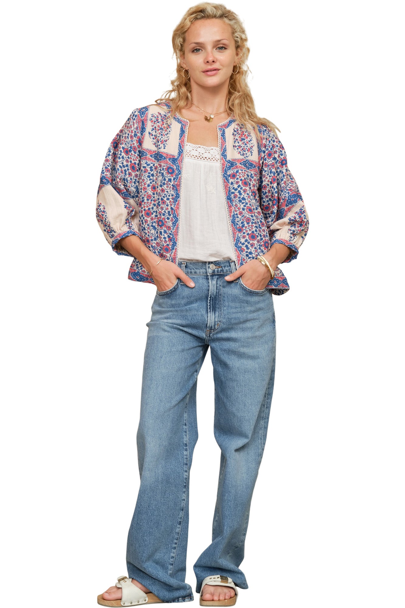 M.A.B.E Della Jacket in Blue-Pink