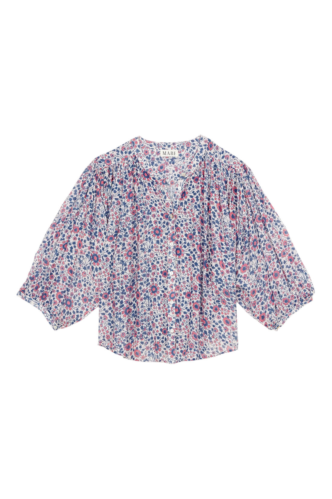 M.A.B.E Della Long Sleeve Top in Blue-Pink