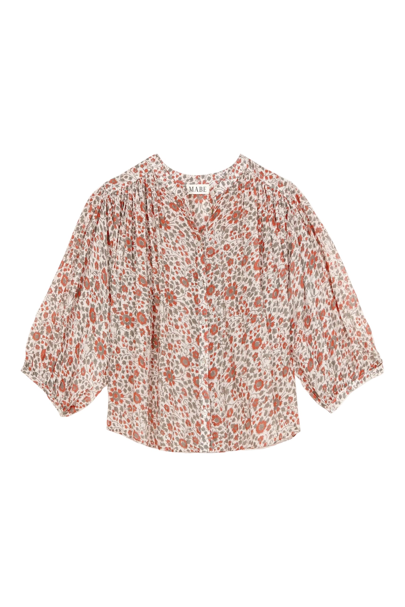 M.A.B.E Della Long Sleeve Top in Rust-Khaki