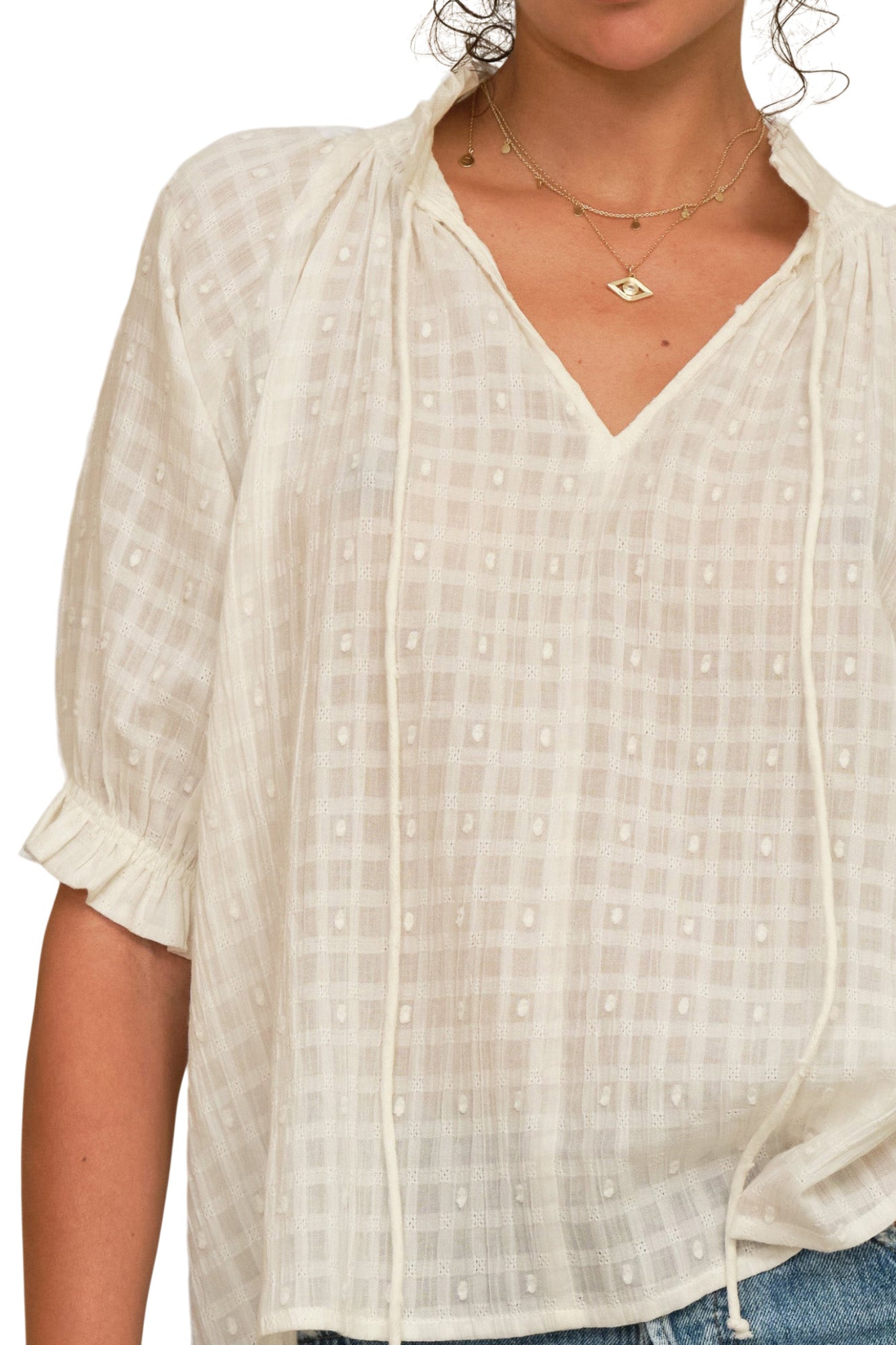 M.A.B.E Etta Top in Ecru