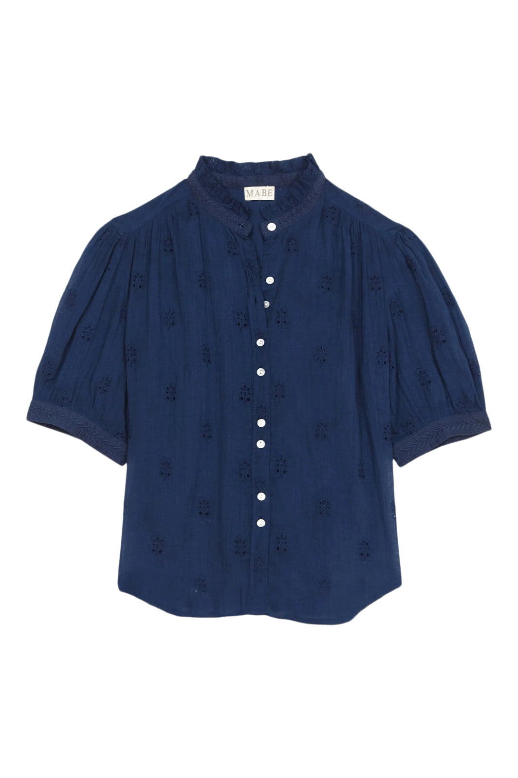 M.A.B.E Frani Embroidered Top in Indigo