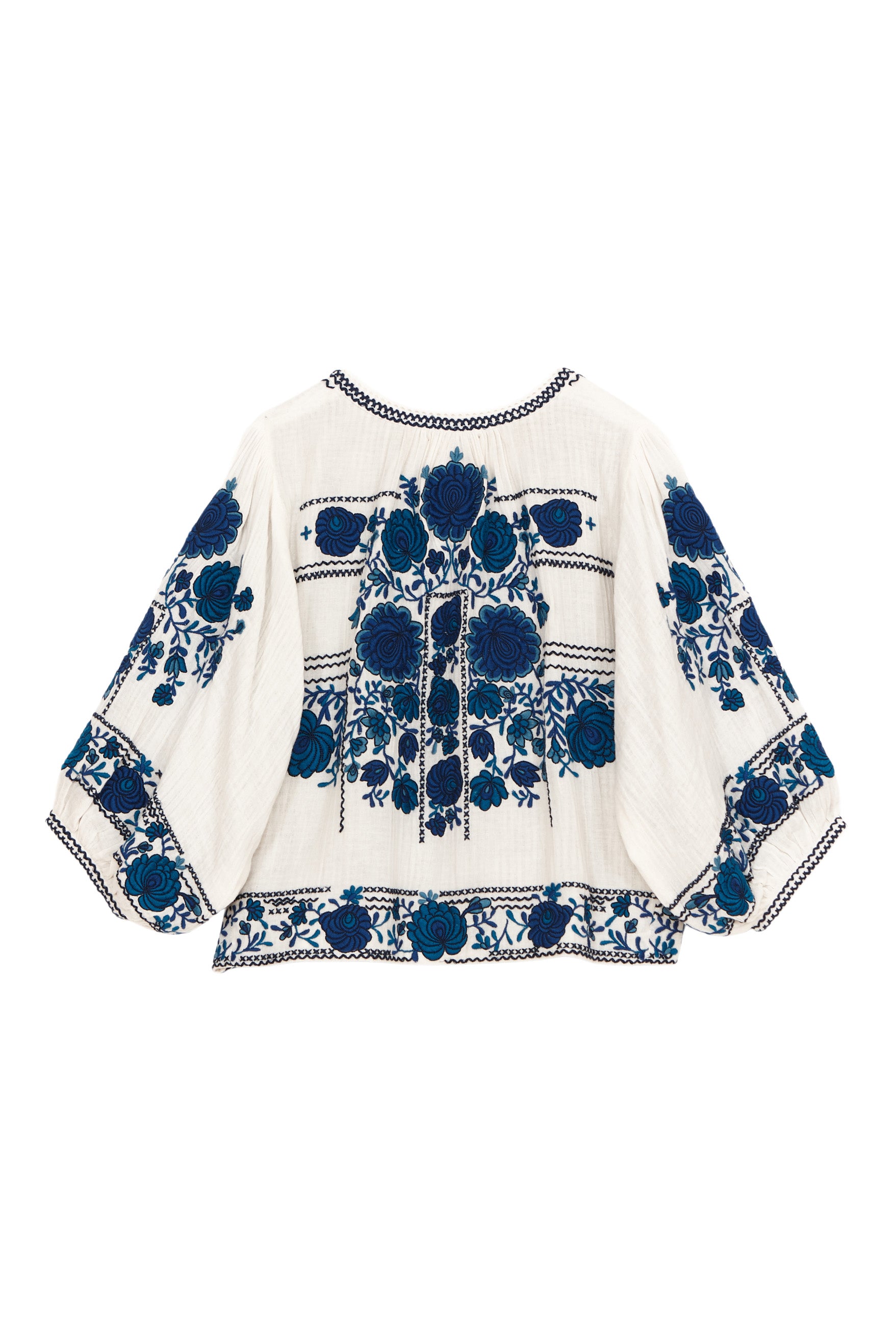 M.A.B.E Greta Jacket in Ecru-Blue