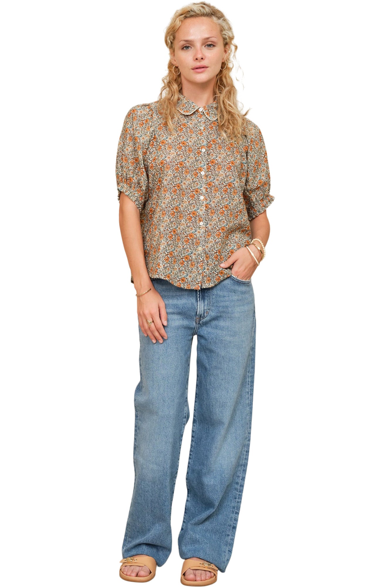 M.A.B.E Jaci Short Sleeve Top in Multi