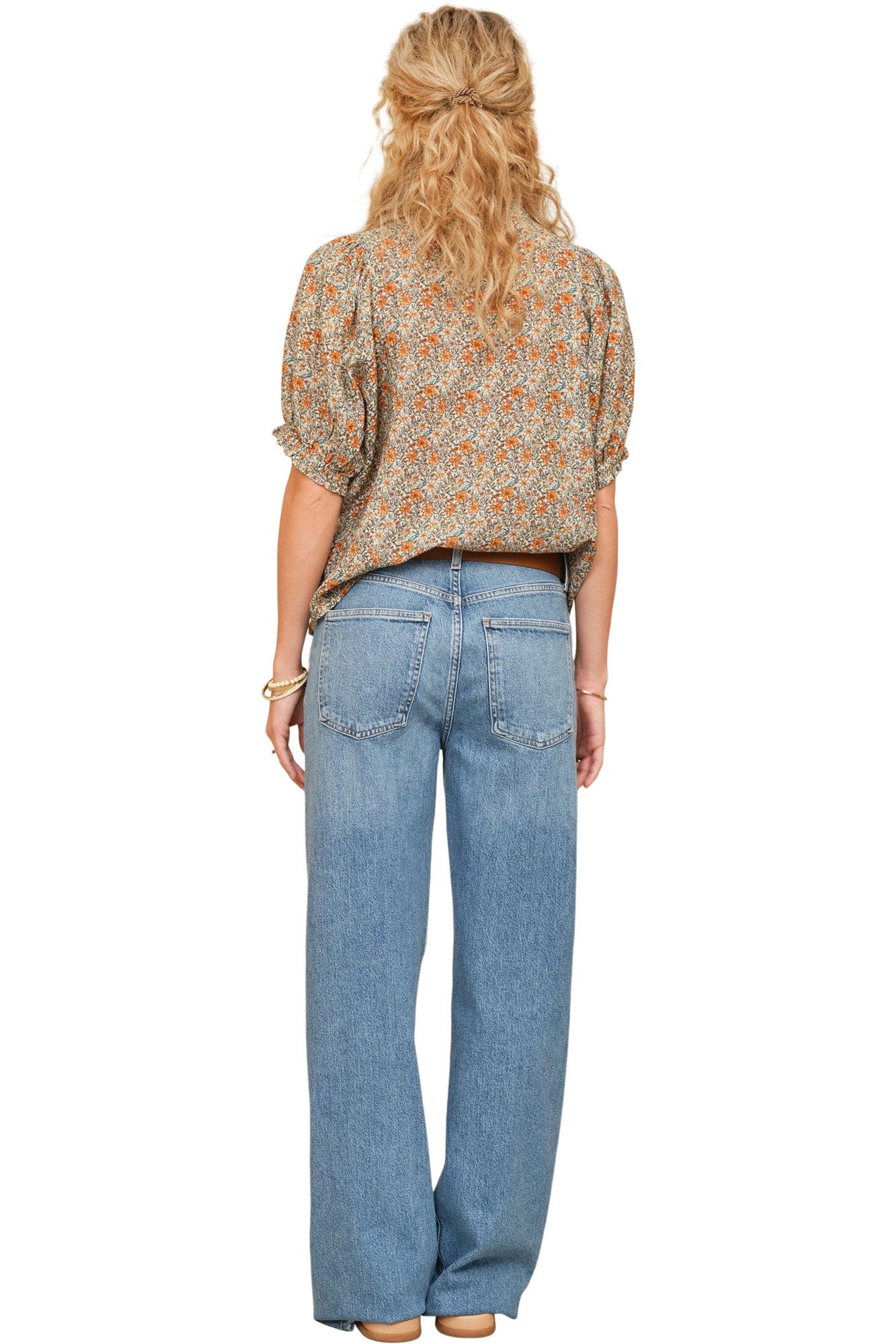 M.A.B.E Jaci Short Sleeve Top in Multi