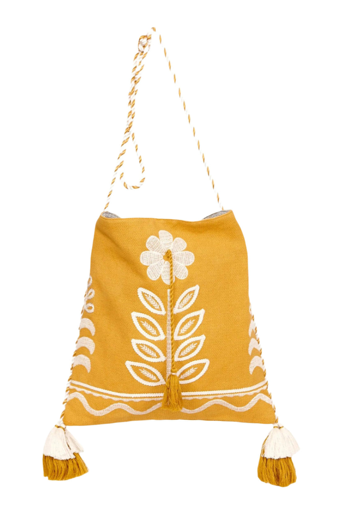 M.A.B.E Reni Embroidered Bag in Mustard