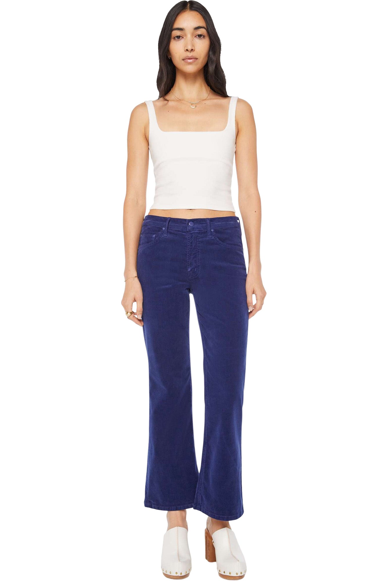 MOTHER Denim Bookie Flood in Twilight Blue