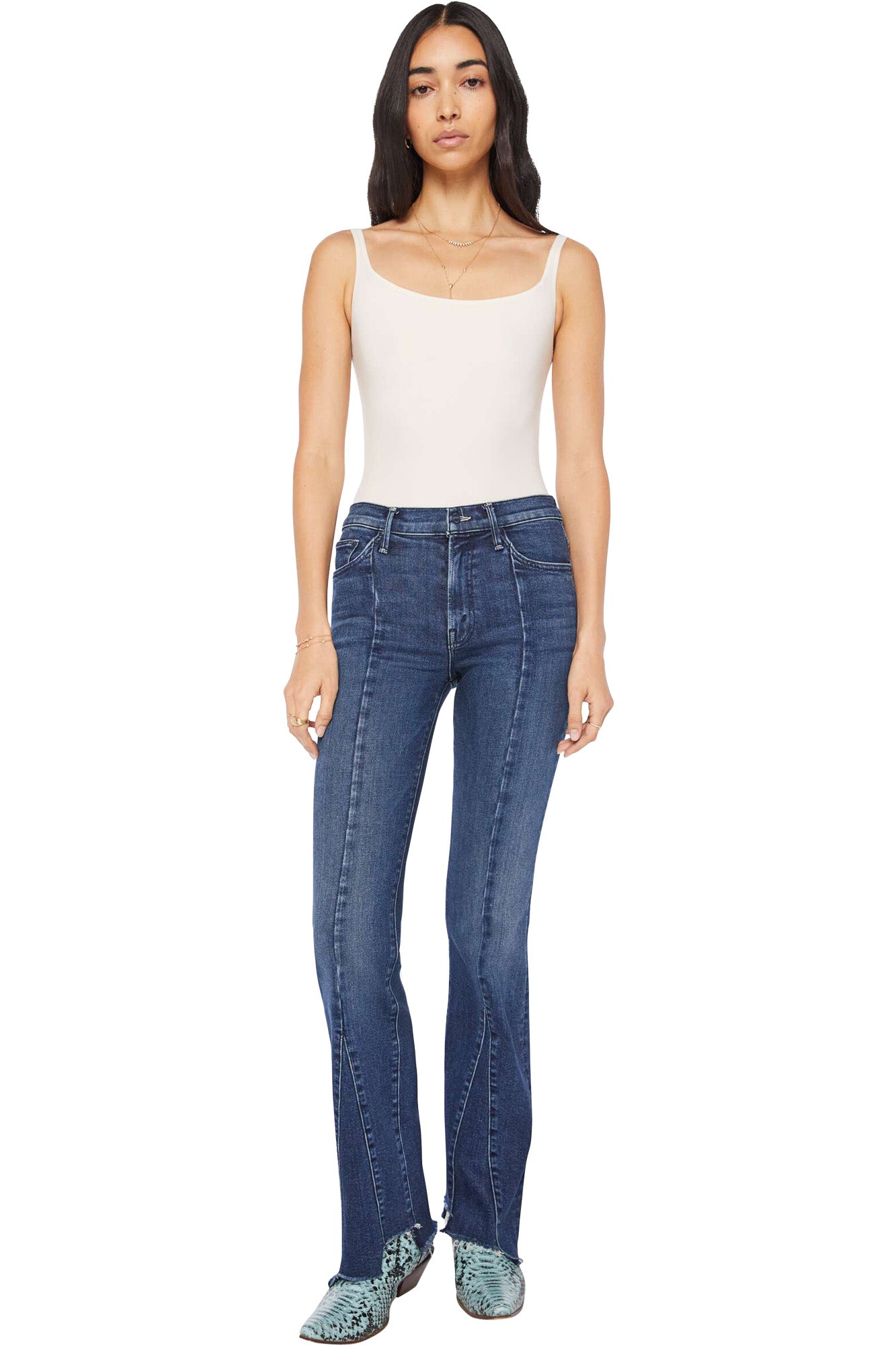 MOTHER Denim Insider Skimp Pointy Fray in You're a Riot