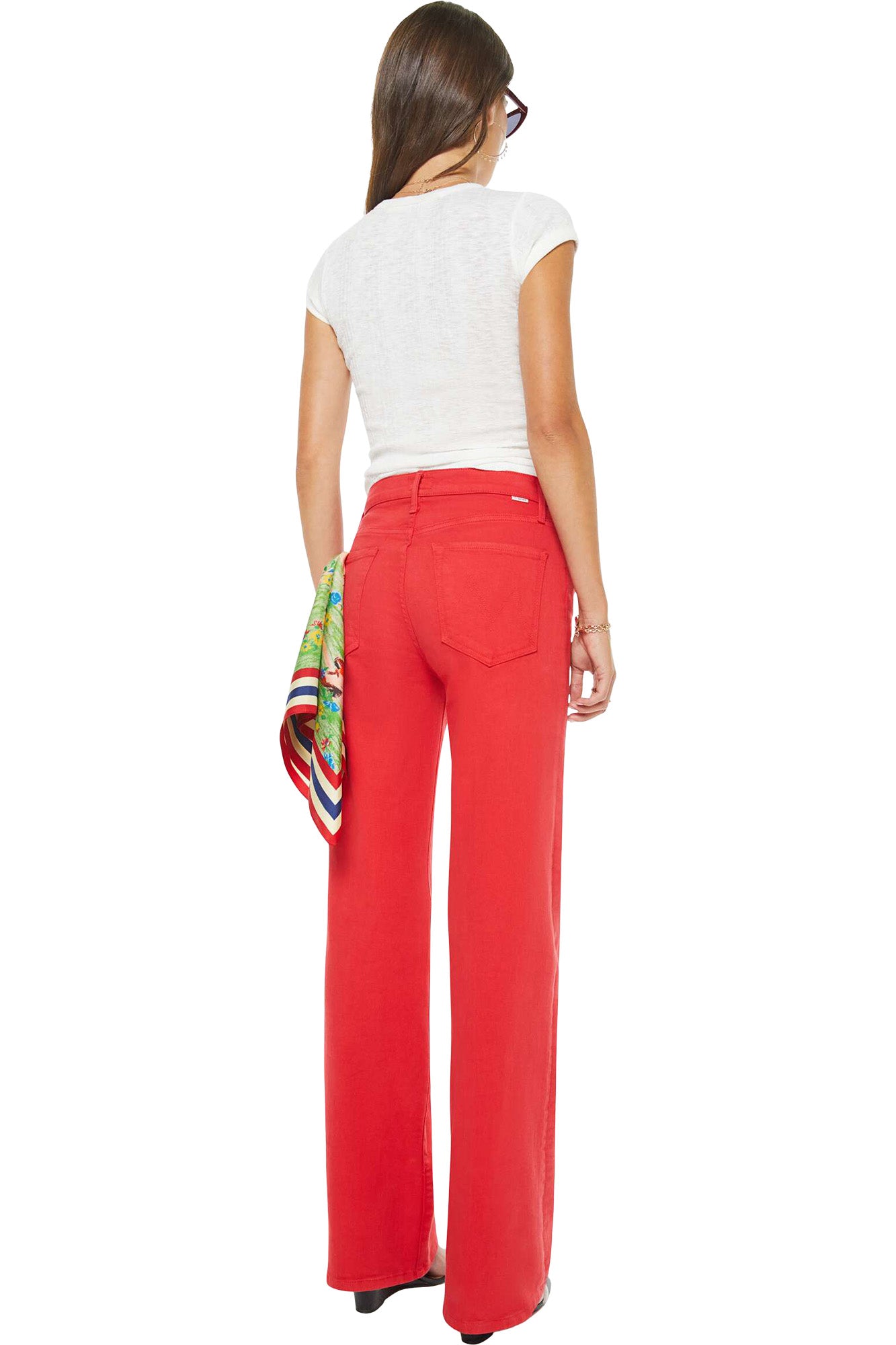 MOTHER Denim Kick It in Tango Red