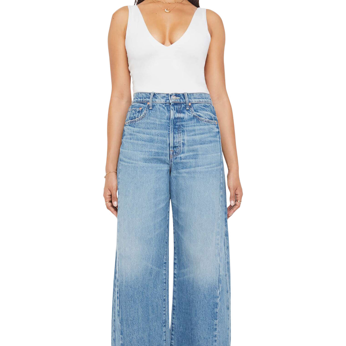 mother cigarette jeans MOTHER PETITES The Lil Pipe Dream Button Sneak Folkstar in Blue