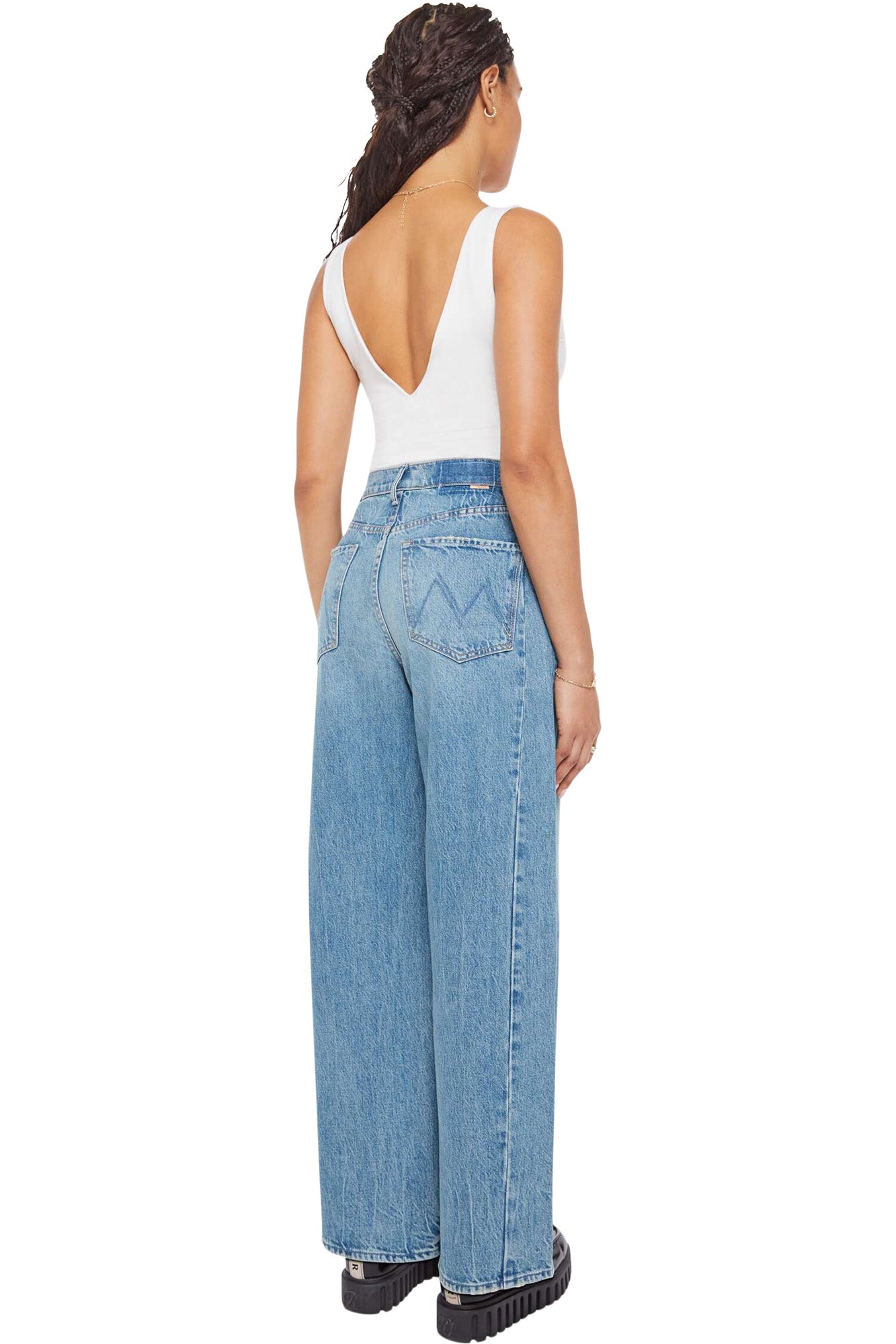 MOTHER Denim Lil Pipe-Dream Button Sneak in Folk Star