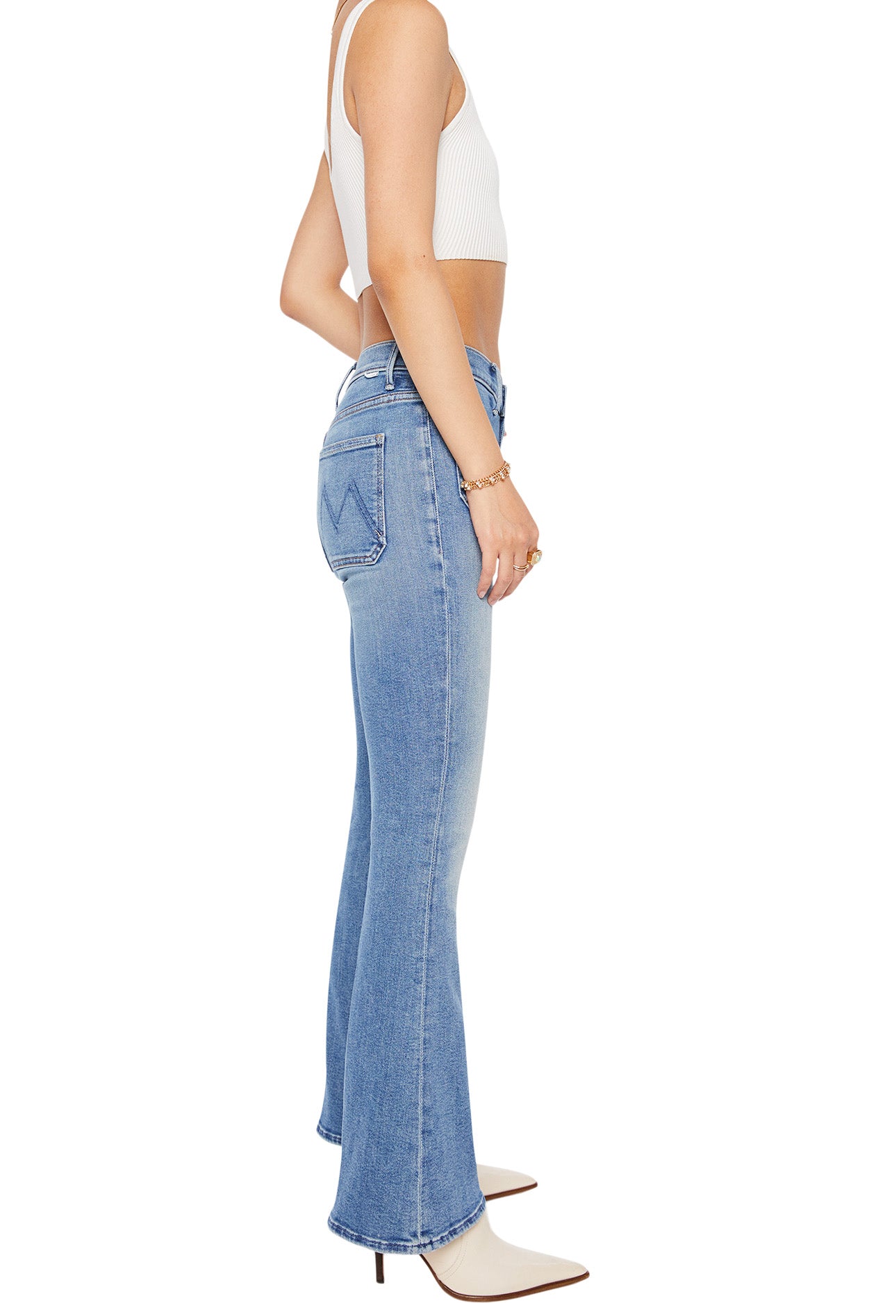 MOTHER Denim Lil' Patch Pocket Weekender in Poppin Wheelies