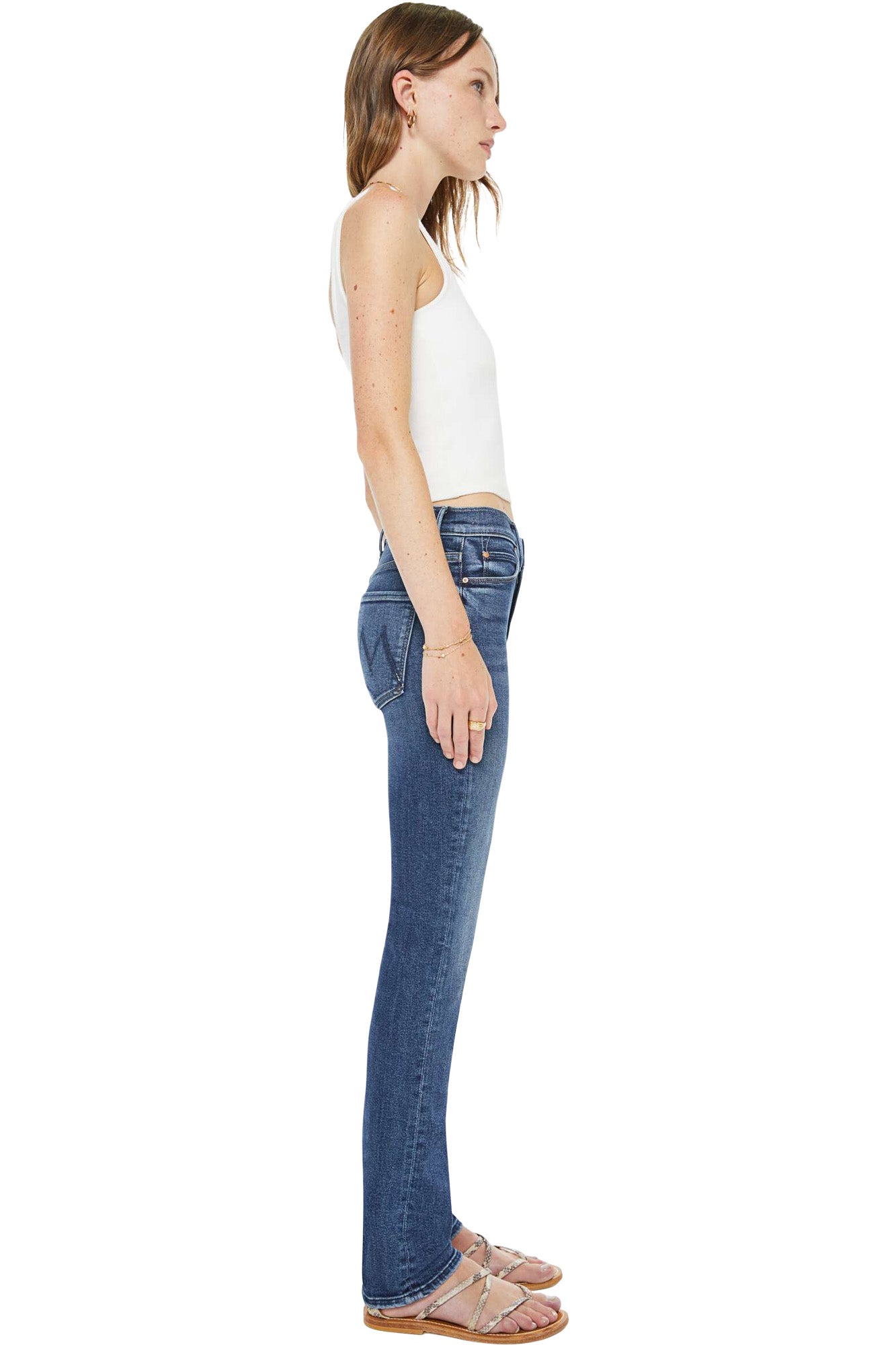 MOTHER Denim Mid Rise Dazzler Skimp in One Last Shot