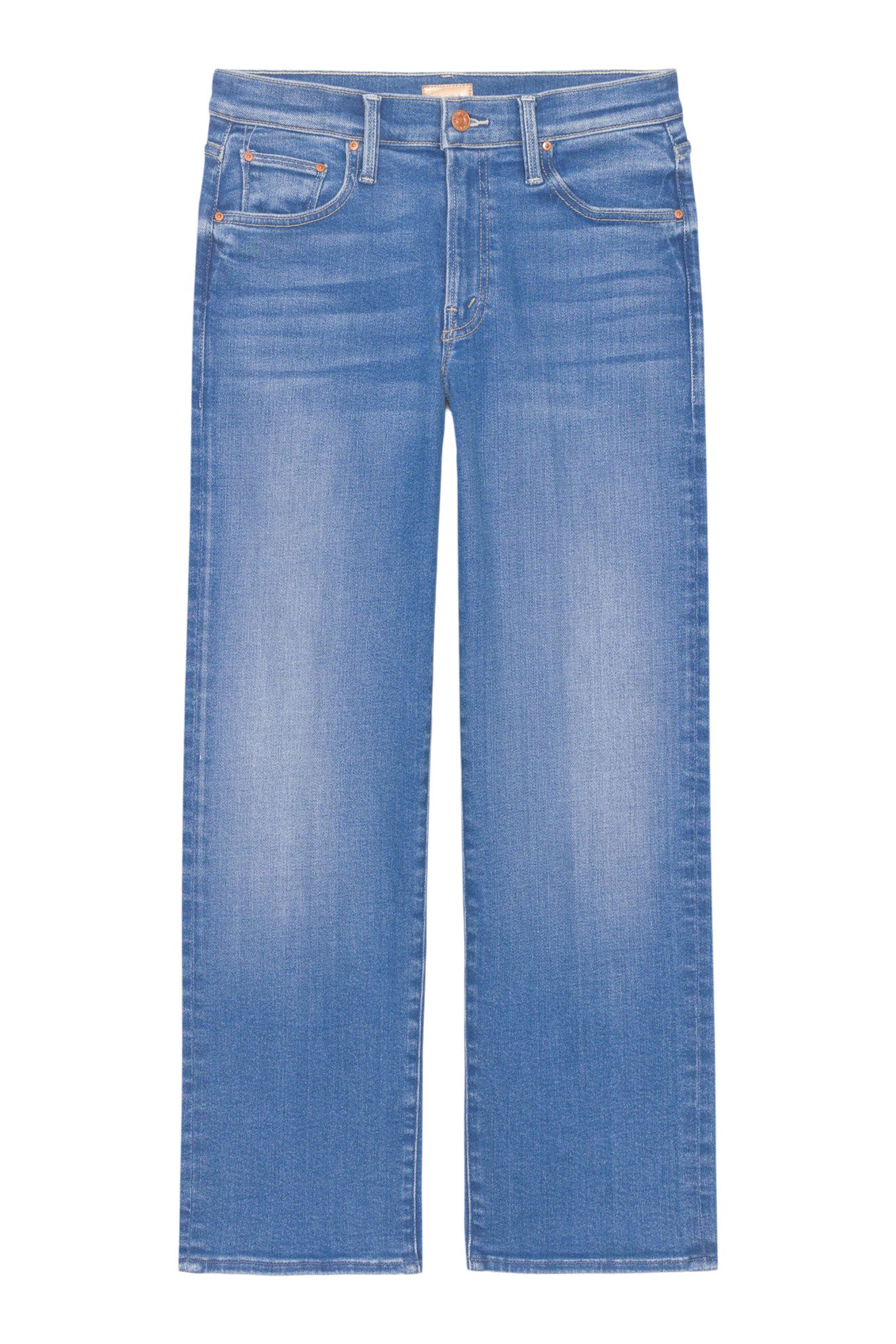 MOTHER Denim Mid Rise Rambler Zip Ankle in Piece by Piece