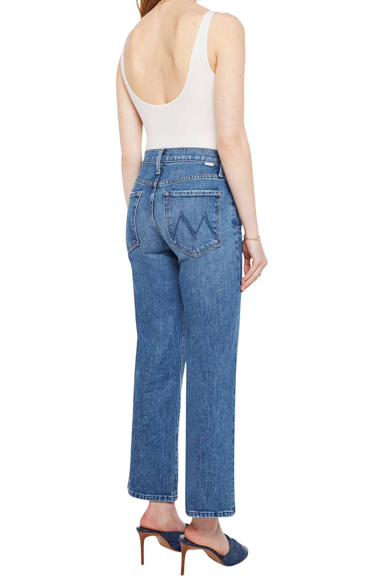 MOTHER Denim Mid Rise Rambler Zip Ankle in Tambourine Man