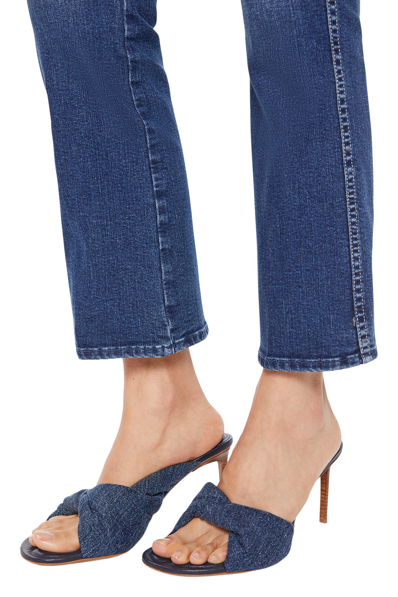 MOTHER Denim Mid Rise Smokin Double Flood in Start Your Engines
