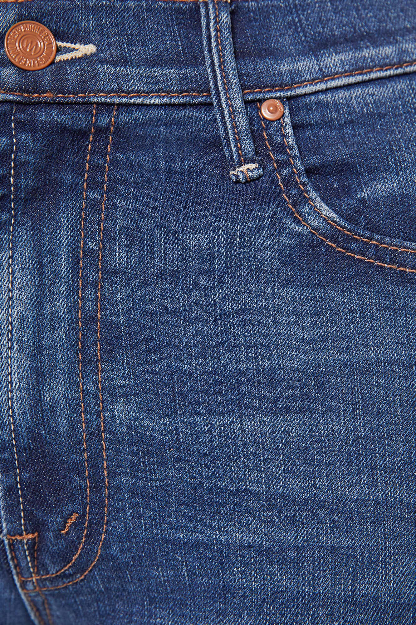 MOTHER Denim Mid Rise Smokin Double Flood in Start Your Engines