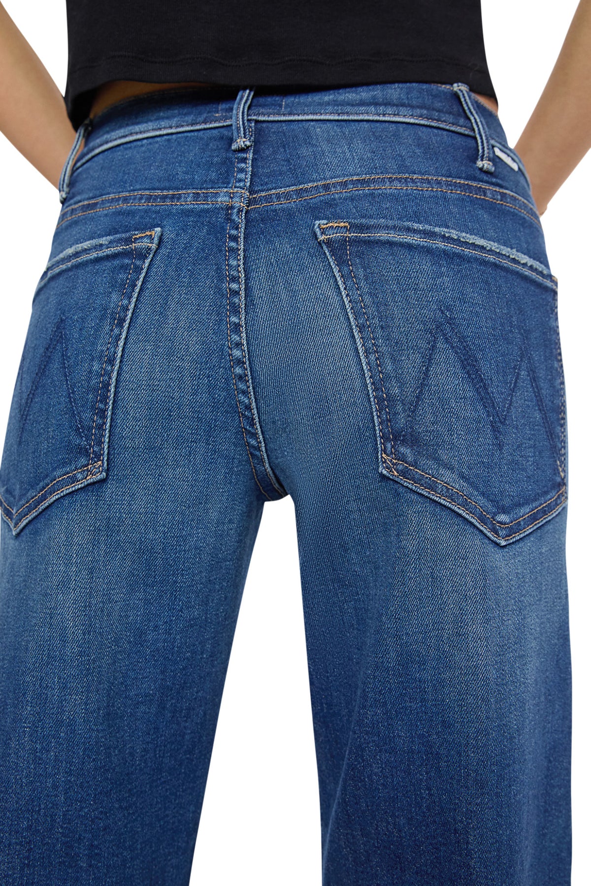 MOTHER Denim The Lil Hustler Roller Double Sneak in Wild Goose Chase
