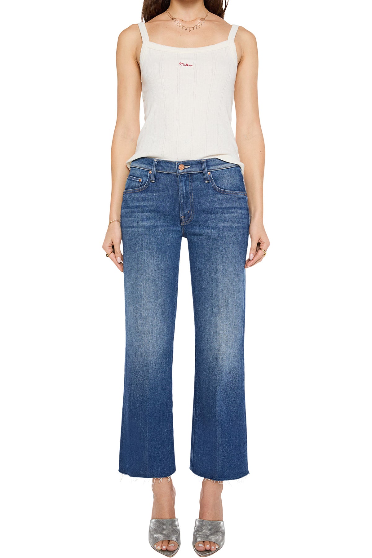 MOTHER Denim The Mid Rise Rambler Flood Fray in Deluxe Edition