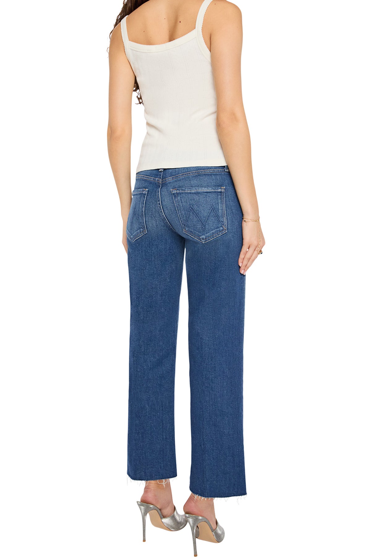 MOTHER Denim The Mid Rise Rambler Flood Fray in Deluxe Edition