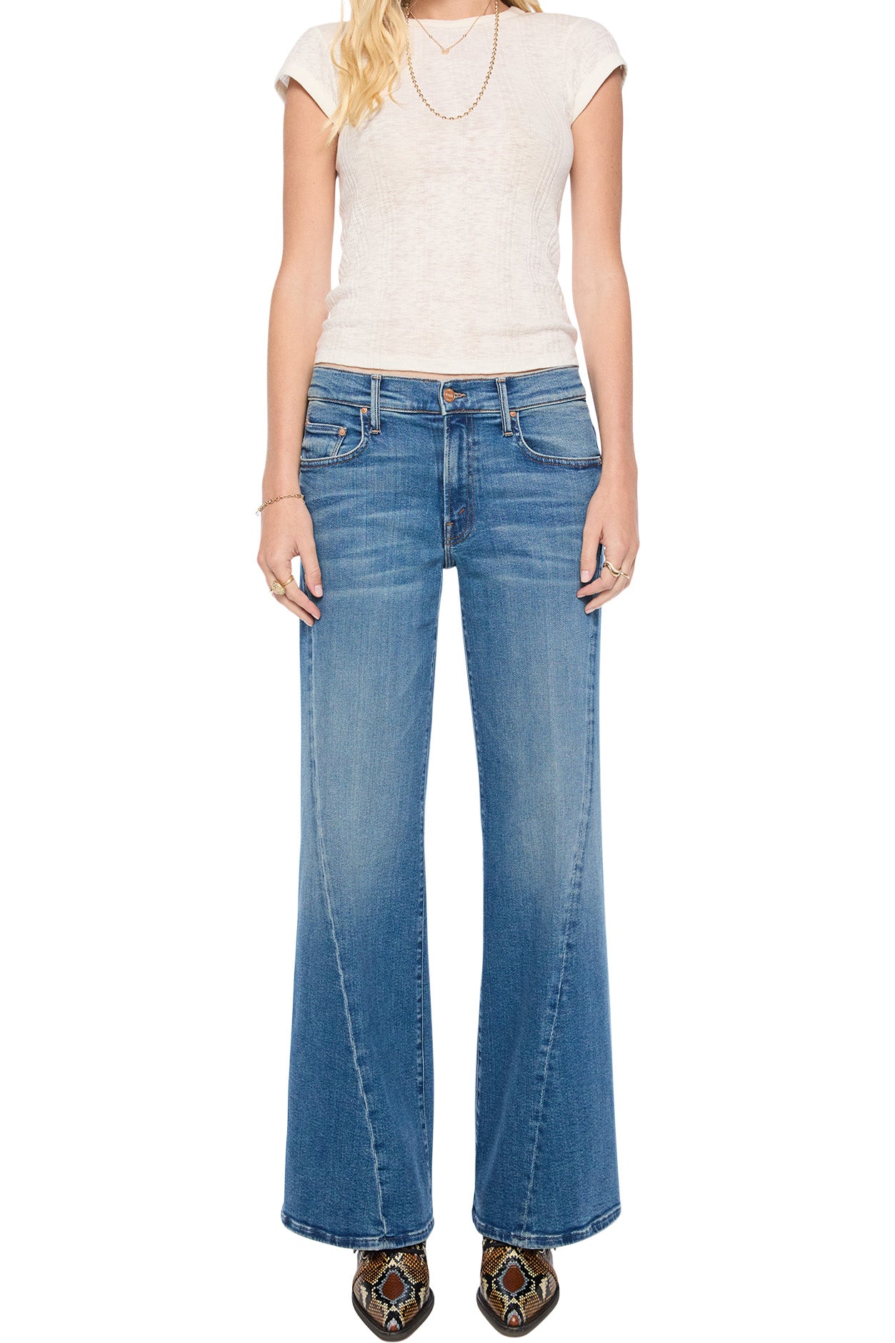 MOTHER Denim The Mid Rise Sidestepper Twist Sneak in Strike it Rich