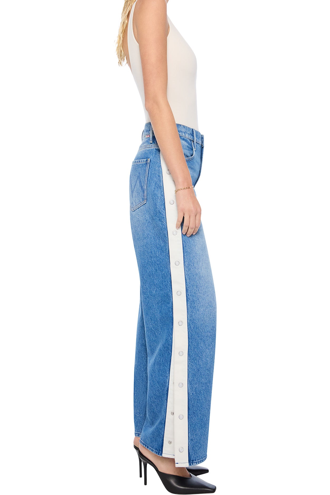 MOTHER Denim SNACKS! The Striped Resealable Skimp in Quik