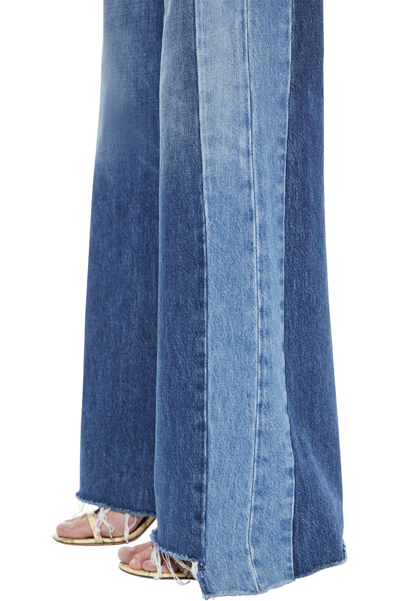 MOTHER Denim Tux Sidestepper Sneak High Rise Flare Jeans in Double Take