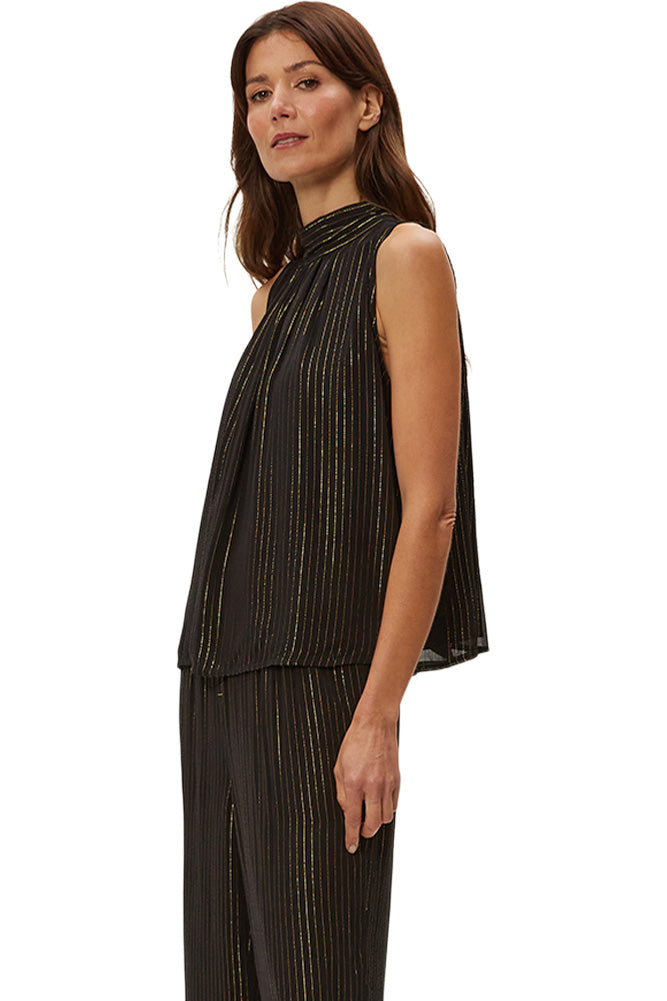 Michael Stars Alicia Sleeveles Top in Black Combo