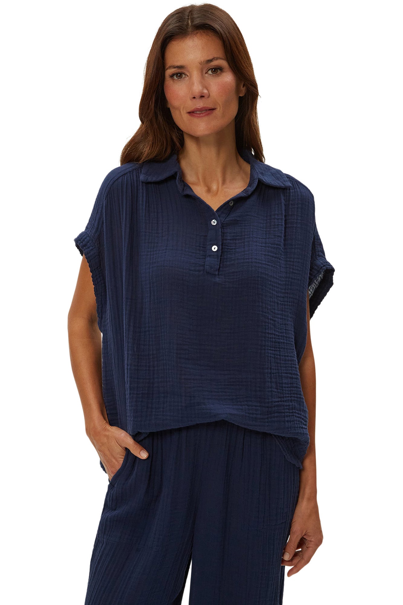 Michael Stars Avalon Popover Top in Nocturnal