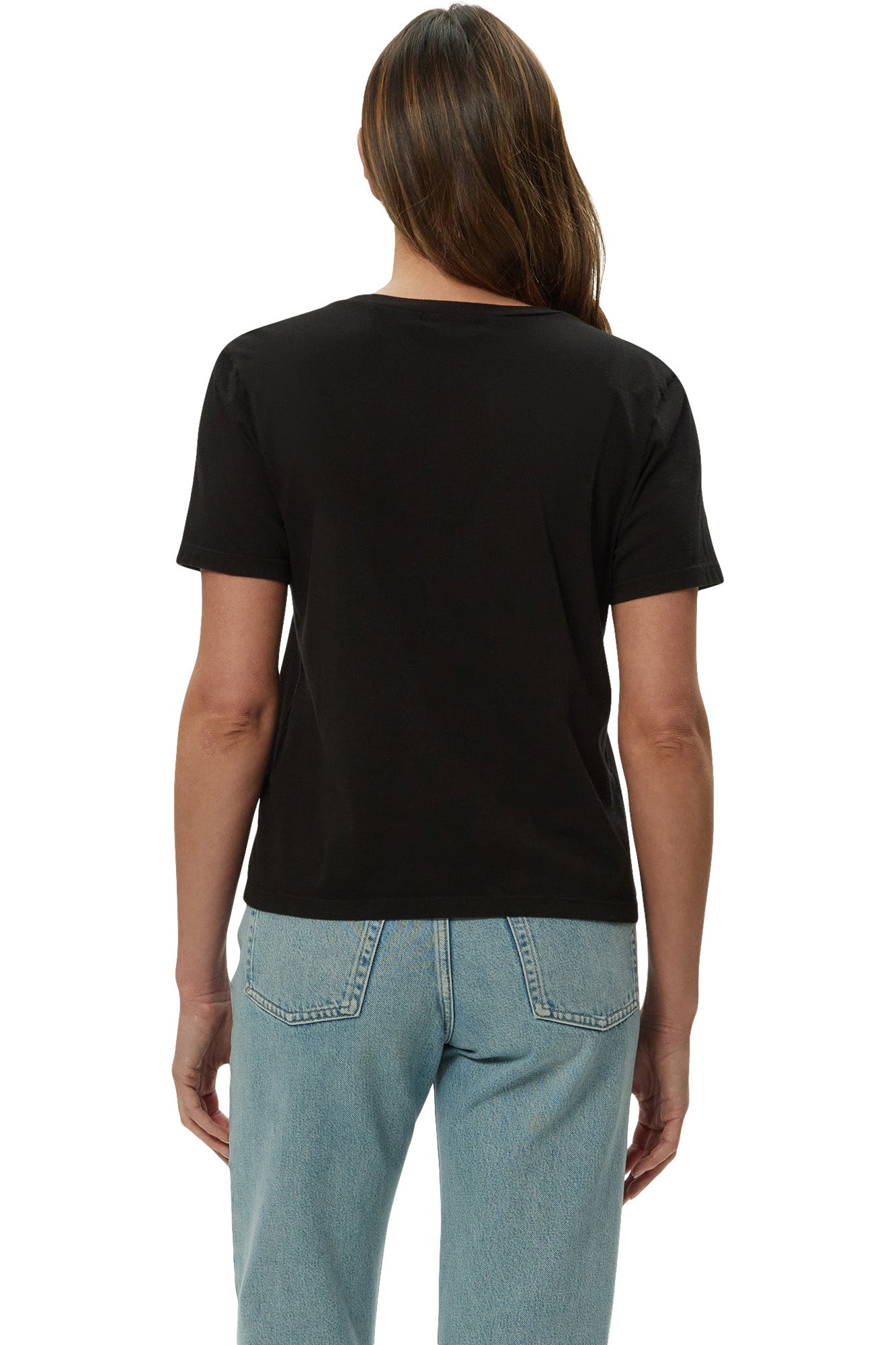 Michael Stars Daria Classic V-neck Tee in Black