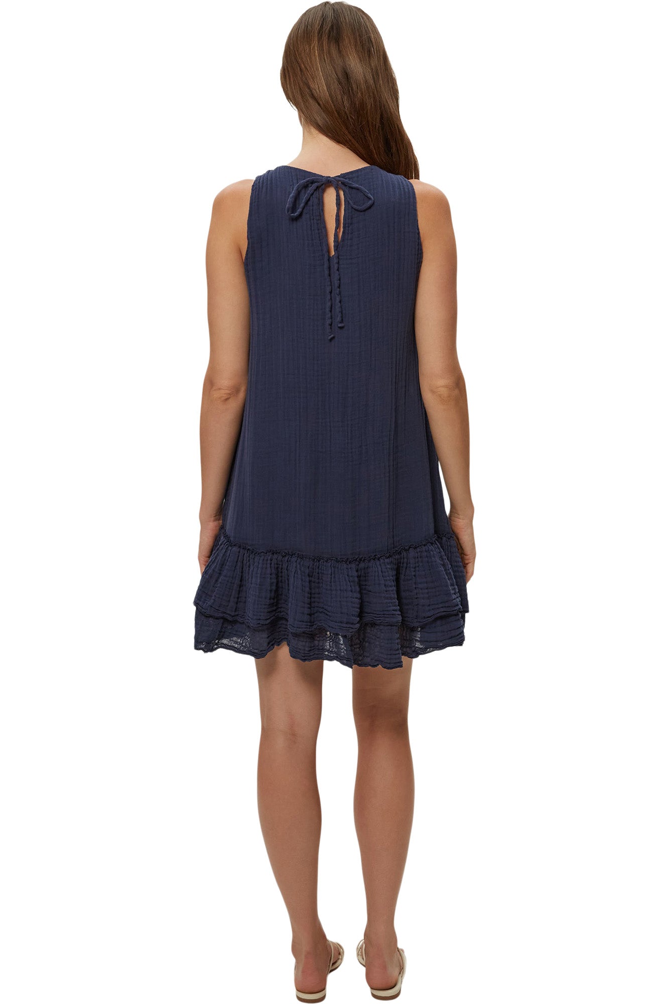 Michael Stars Dhaliah Ruffle Mini Dress in Nocturnal