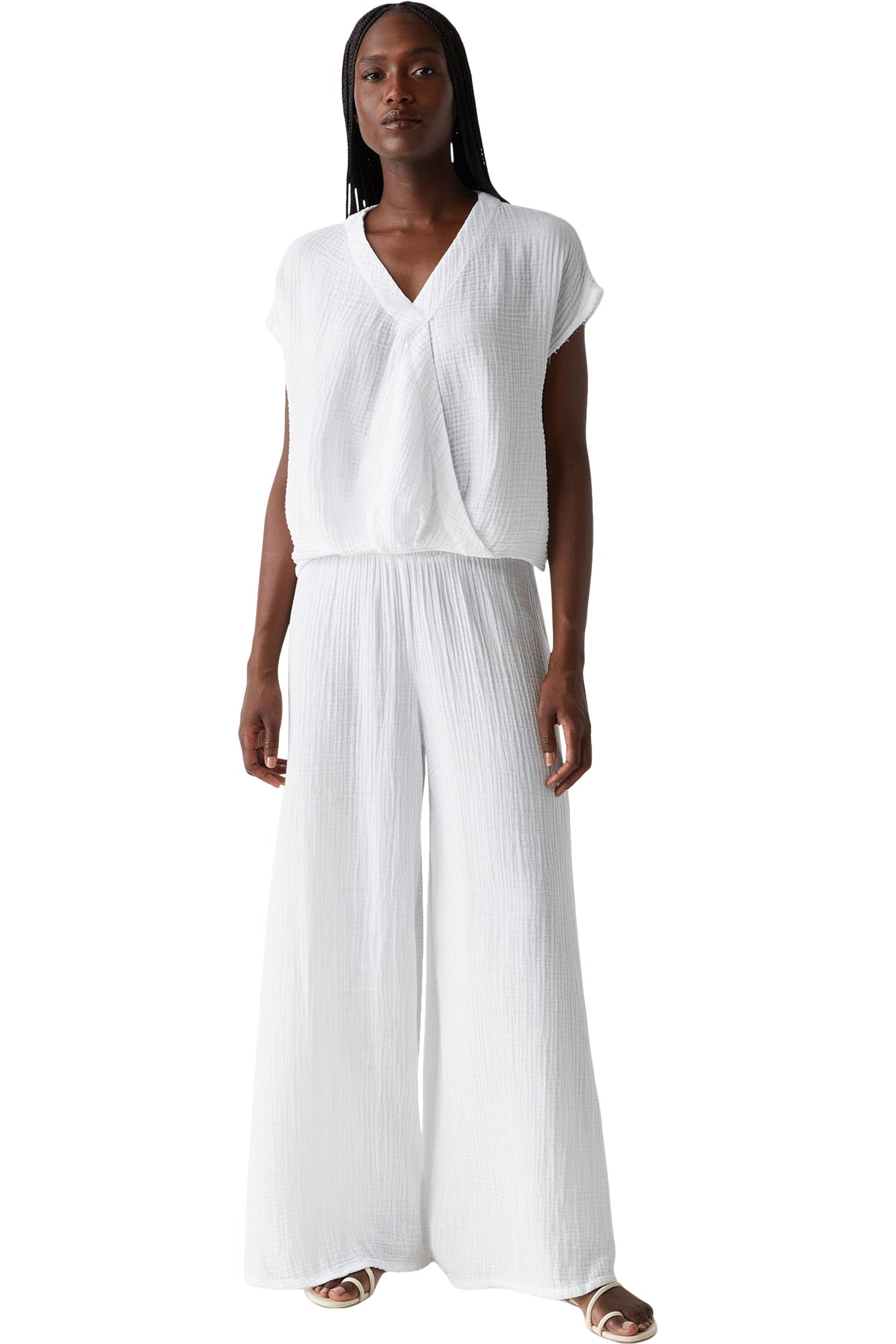 Michael Stars Evie Wrap Top in White
