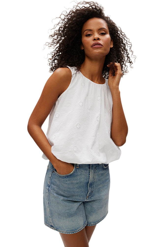 Michael Stars Hazel Bubble Top in White