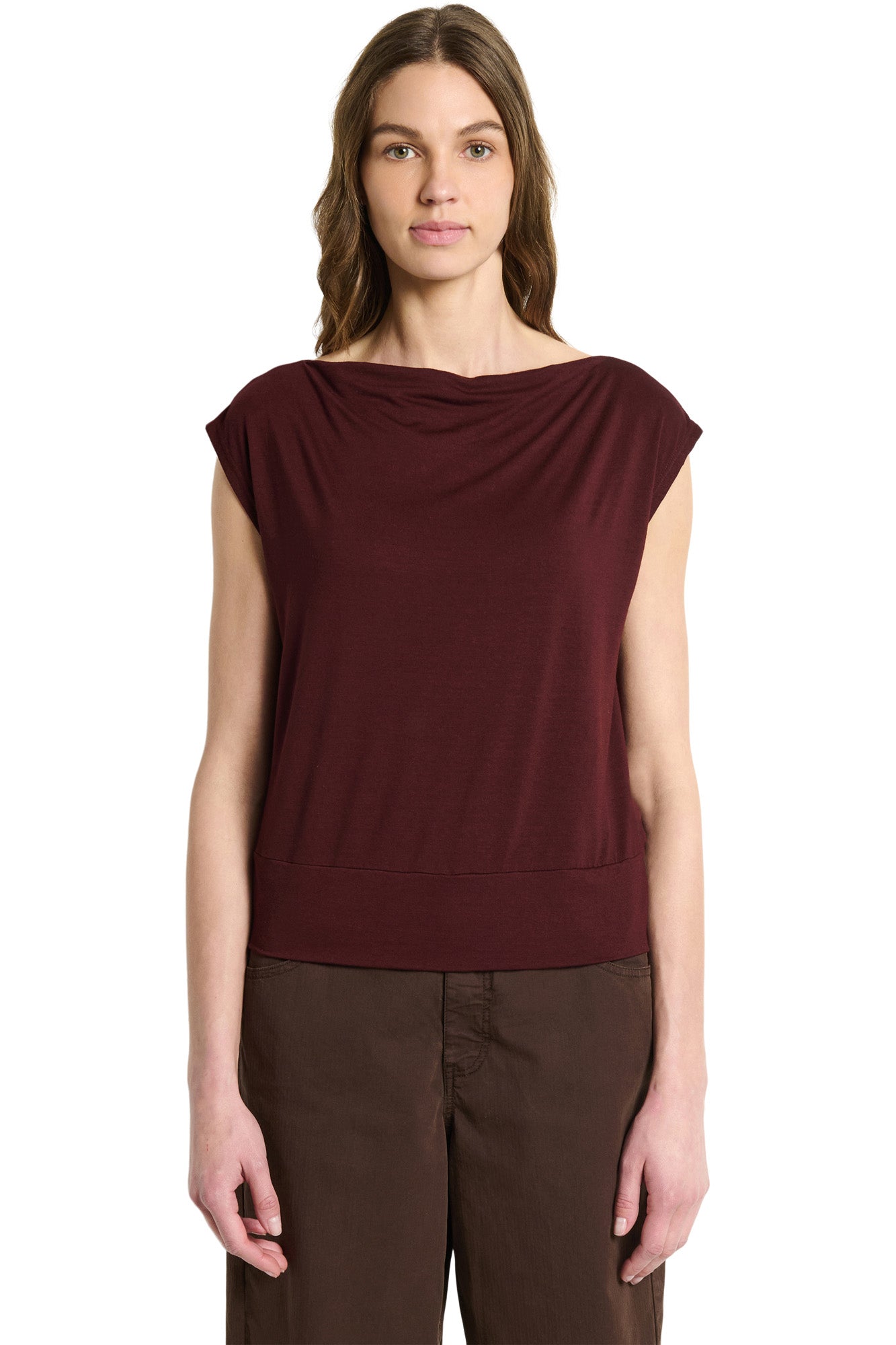 Michael Stars Ines On Off Shoulder Banded Top in Port Royale