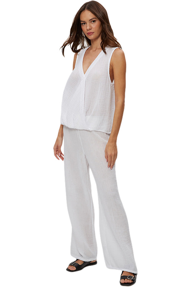 Michael Stars Kate Surplice Tank in White