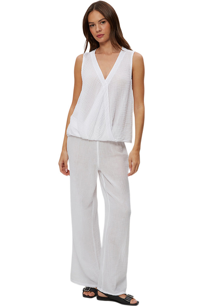 Michael Stars Kate Surplice Tank in White
