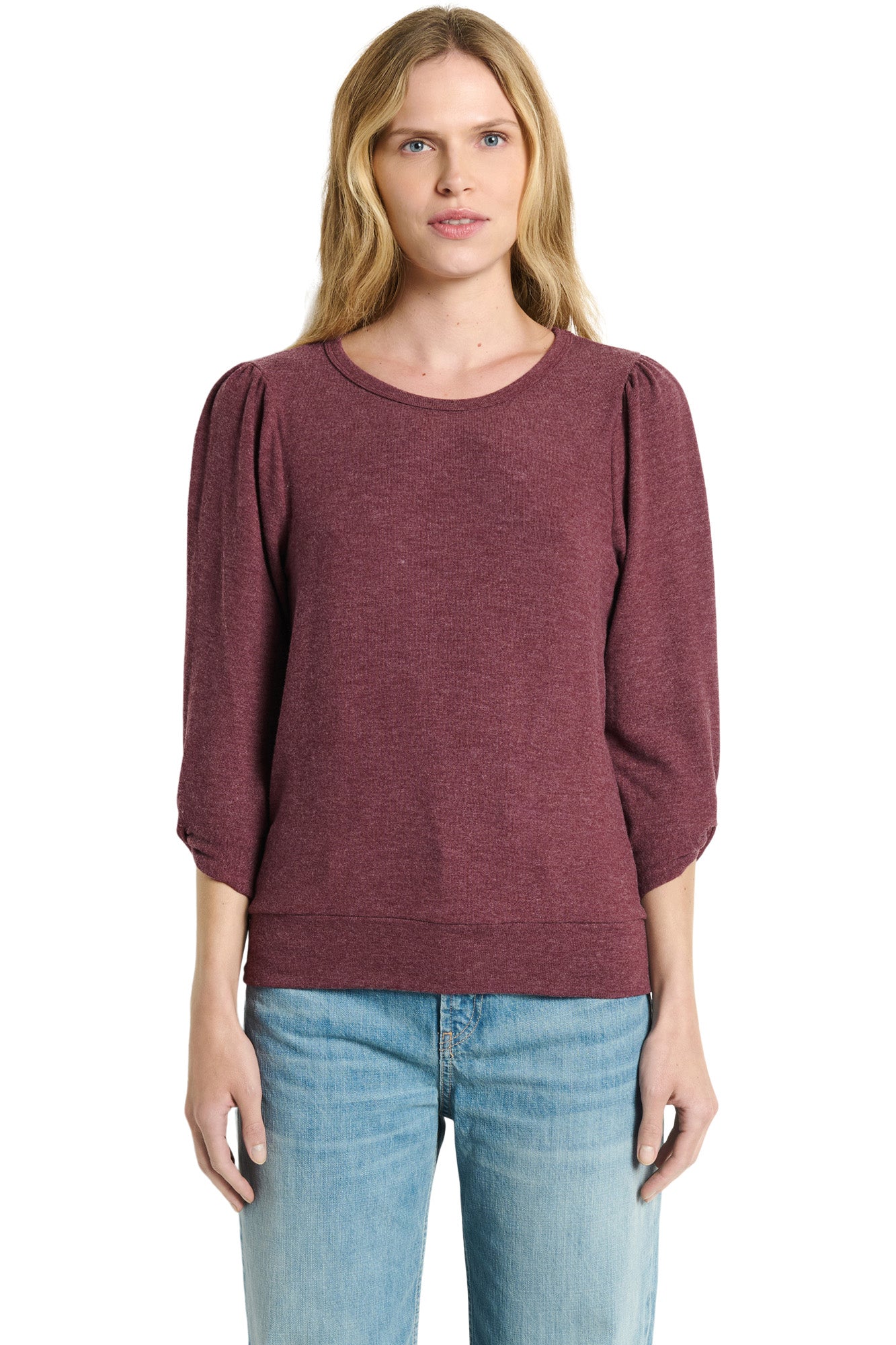 Michael Stars Lillian Twist Sleeve Top in Port Royale