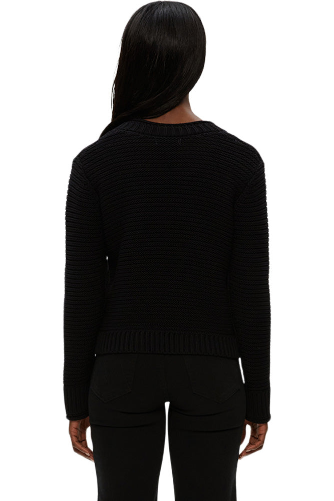 Michael Stars Linda V-neck Pullover in Black