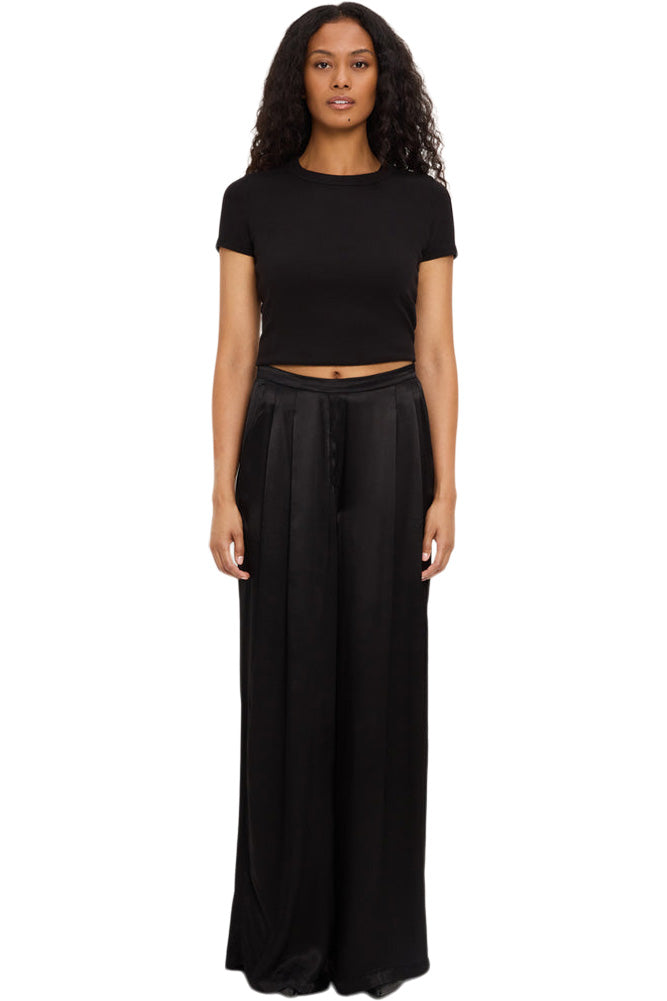 Michael Stars Margo Pleated Pull on Trouser in Black
