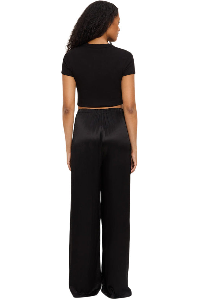 Michael Stars Margo Pleated Pull on Trouser in Black