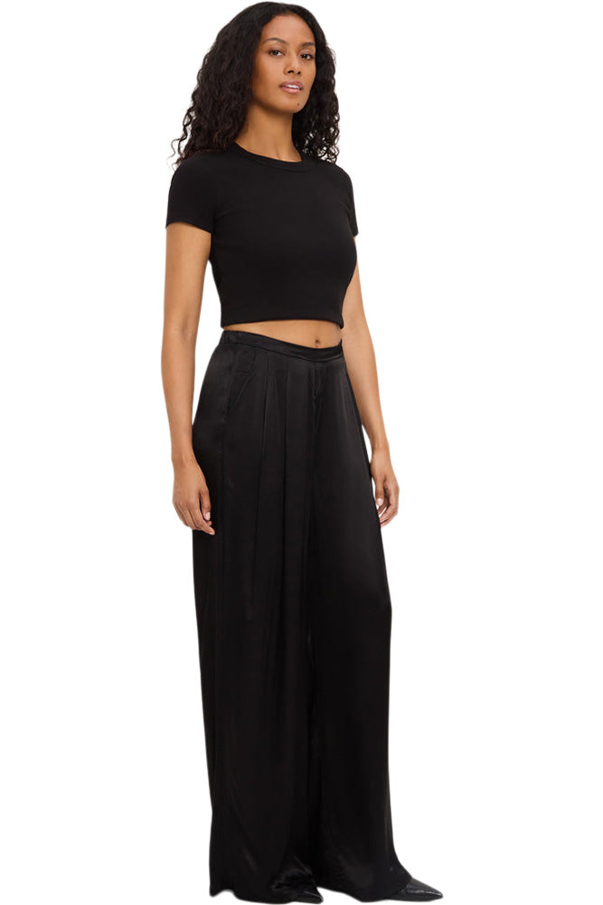 Michael Stars Margo Pleated Pull on Trouser in Black