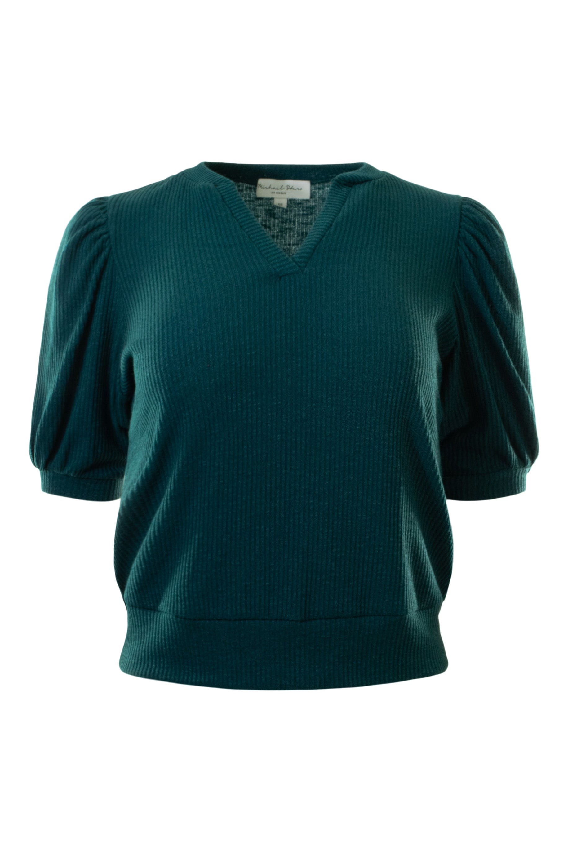 Michael Stars Quinn Puff Sleeve Ribbed Top