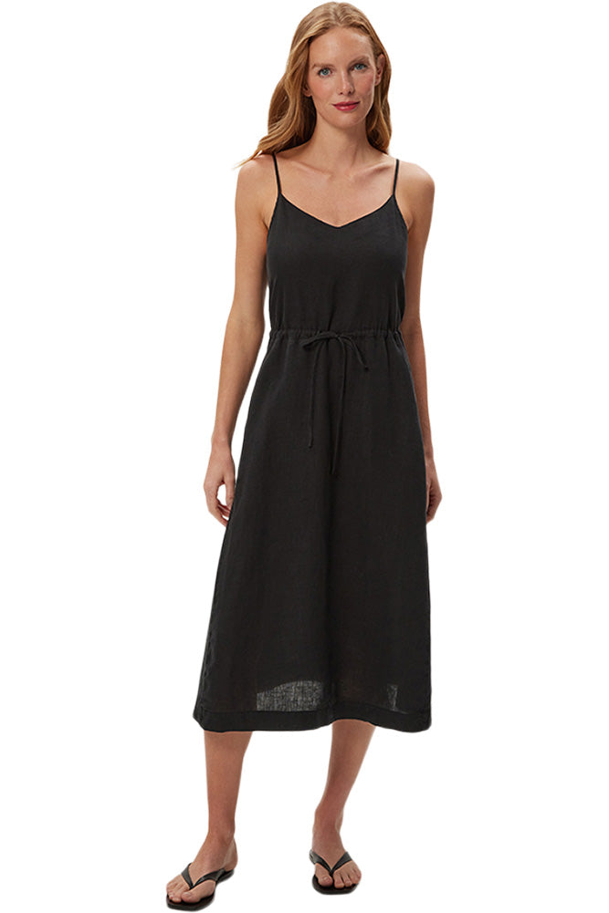 Michael Stars Sabine Linen Dress in Black