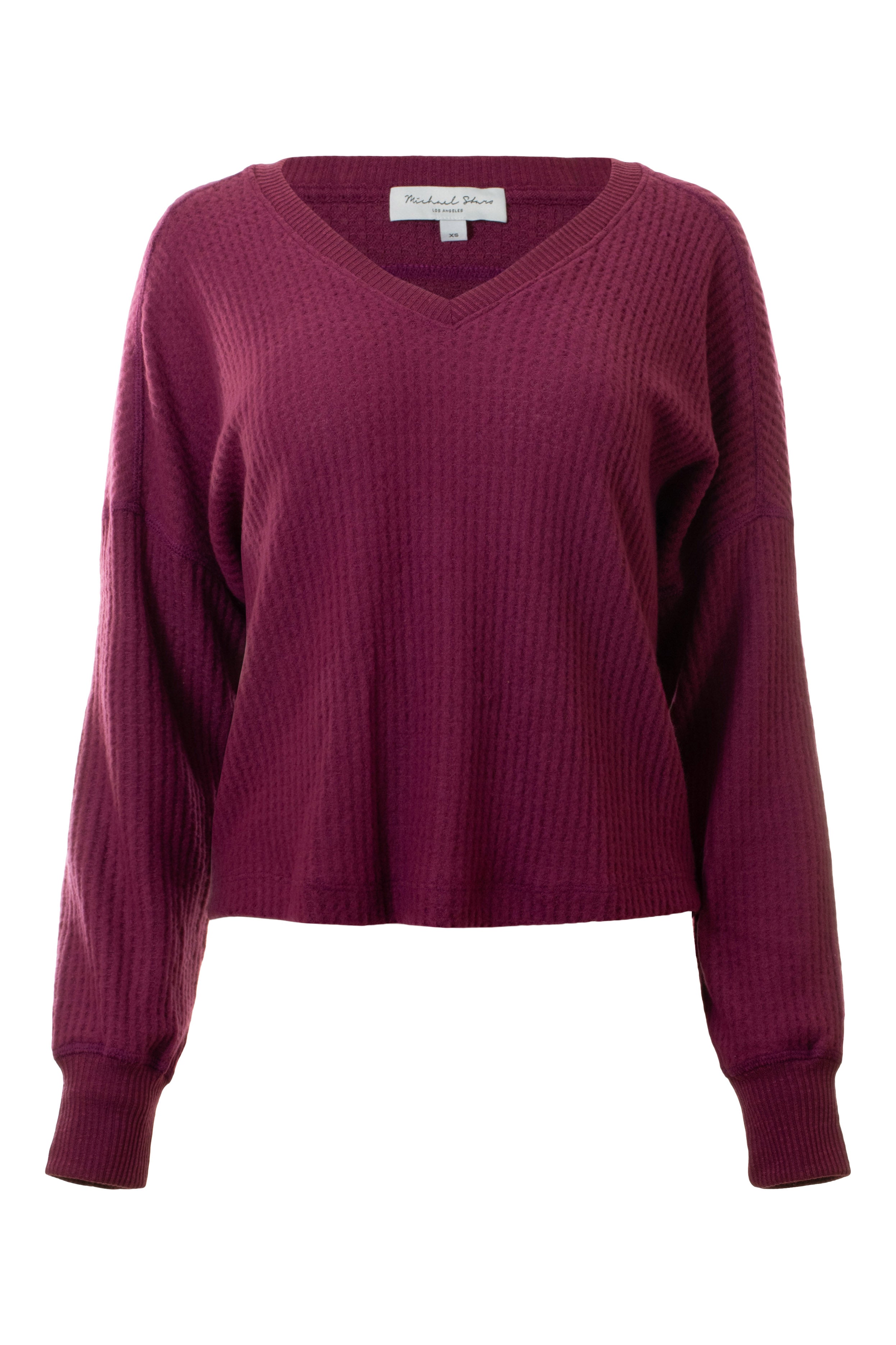 Michael Stars Salma V-neck Top in Garnet