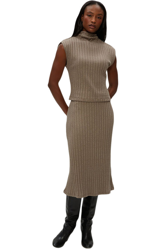 Michael Stars Shania Midi Skirt in Cobblestone